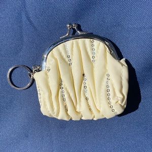 Mini off white change purse
